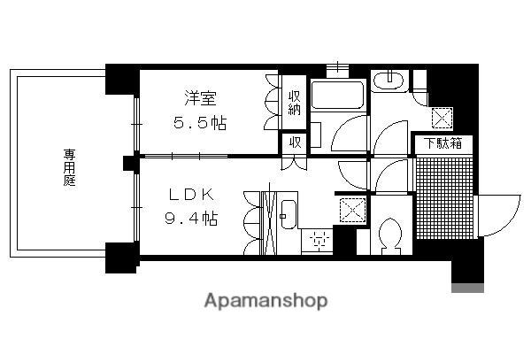 リーガル京都堀川中立売(1LDK/1階)の間取り写真
