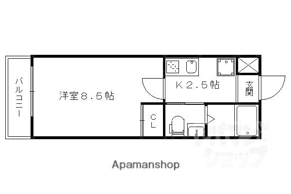 グランメゾン梅小路(1K/3階)の間取り写真