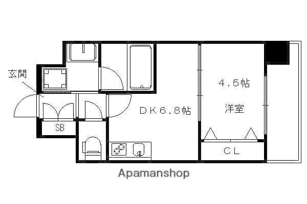 ベラジオ京都烏丸十条II(1DK/3階)の間取り写真