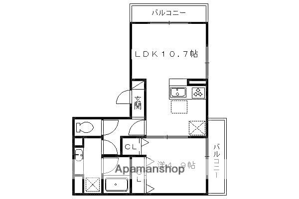 CAMELLIA(1LDK/2階)の間取り写真