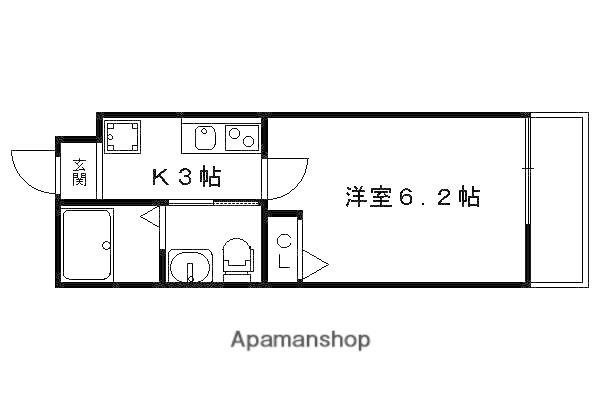 ボチボチ烏丸(1K/2階)の間取り写真