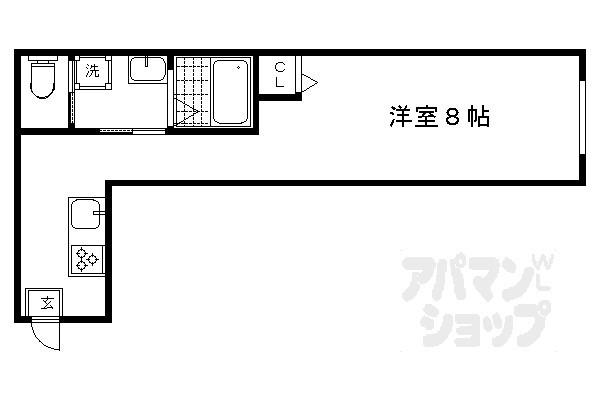 太郎左衛門第15 中京笠殿(1K/1階)の間取り写真