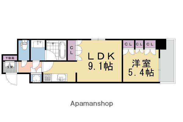 リーガル京都五条大宮(1LDK/5階)の間取り写真
