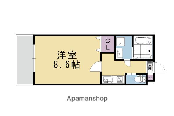 エステイトE桂川A棟(1K/1階)の間取り写真