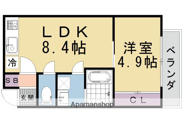 R-GRANTS東山泉涌寺(1LDK/1階)の間取り写真