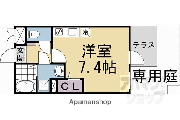 グランデコート大宅サウス(ワンルーム/1階)の間取り写真