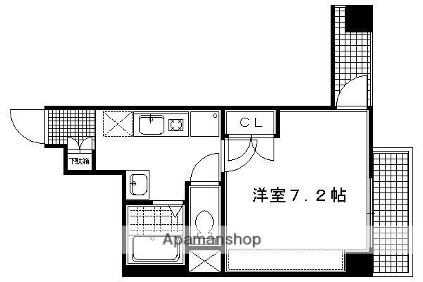 ベラジオ御所東(1K/3階)の間取り写真
