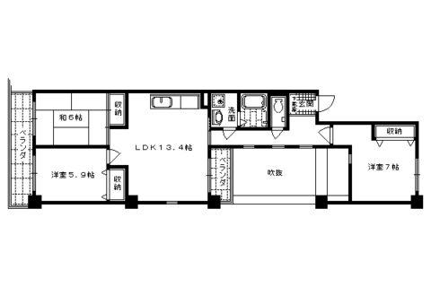 せんぼん有彩館(3LDK/8階)の間取り写真