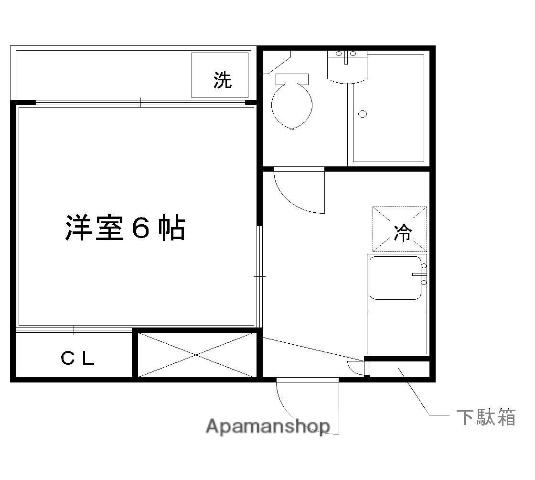 メローペウエスト(1K/2階)の間取り写真
