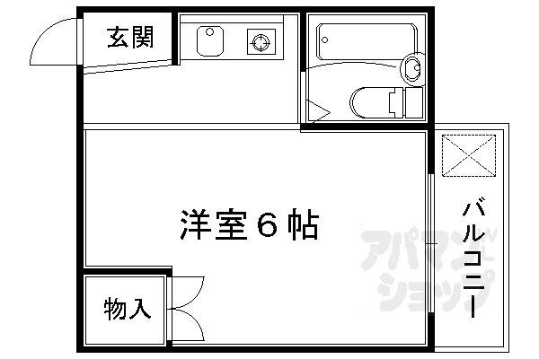 パラータ上七軒(1K/3階)の間取り写真