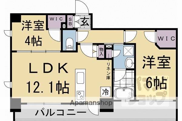 ピーノ京都西大路(2LDK/6階)の間取り写真