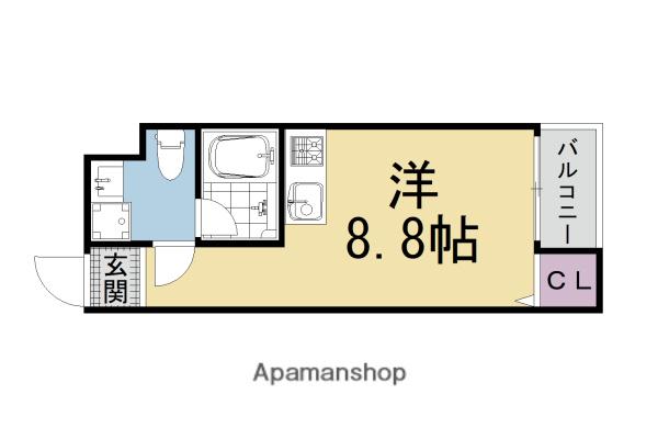 スターアパートメント下鴨(ワンルーム/2階)の間取り写真