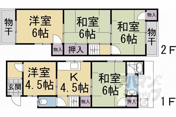 京阪電気鉄道京阪線 中書島駅 徒歩30分 2階建 築53年(5DK)の間取り写真