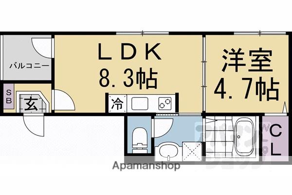 WARHOL京都(1LDK/3階)の間取り写真
