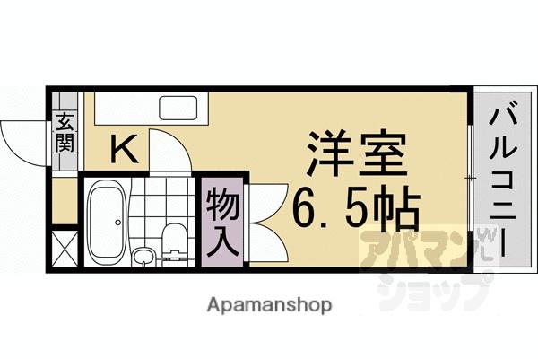 クレージュ桂(1K/4階)の間取り写真