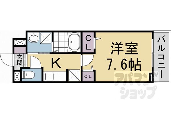 京楽 KYORAKU(1K/3階)の間取り写真