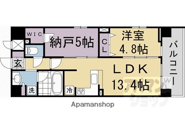 ユニハイム京都七条通(1SLDK/2階)の間取り写真