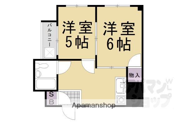 久保田ビル(2K/2階)の間取り写真