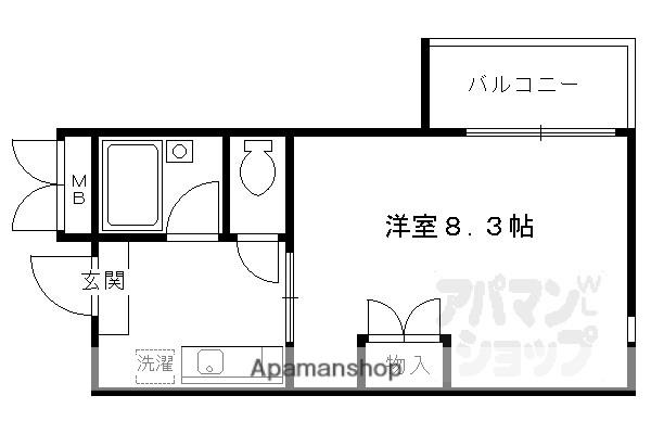 黒門京邑館(1K/3階)の間取り写真
