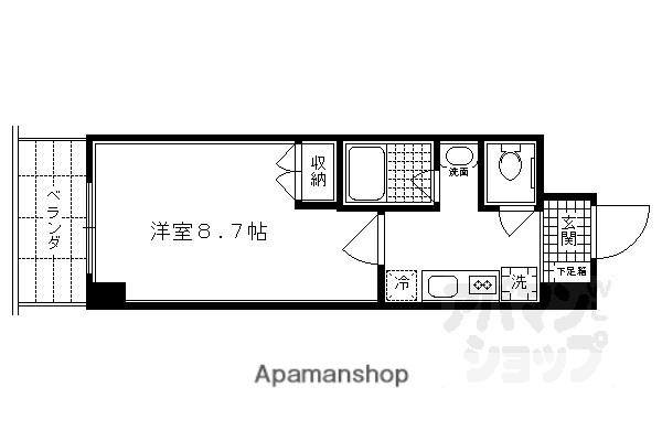 マインズ・コム四条大宮(1K/6階)の間取り写真