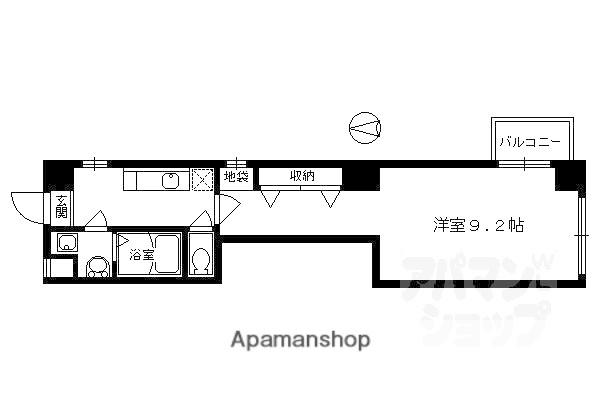 ビレイユ眞英烏丸五条(1K/2階)の間取り写真
