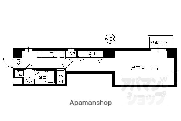 ビレイユ眞英烏丸五条(1K/3階)の間取り写真