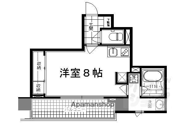 ALTA京都堀川ウインドア(ワンルーム/8階)の間取り写真