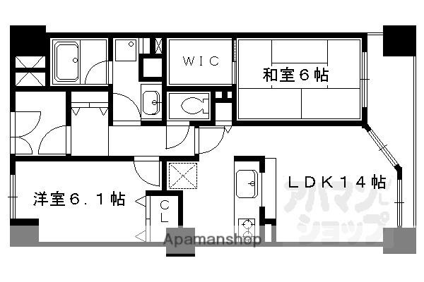 ユニハイム四条大宮駅前(2LDK/3階)の間取り写真