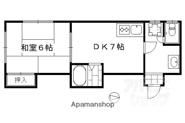 ミウラハイツ(1DK/2階)の間取り写真