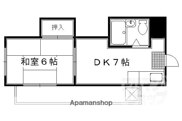ミウラハイツ(1DK/2階)の間取り写真