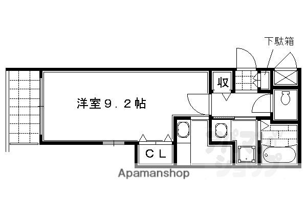 GRACE御池(1K/3階)の間取り写真