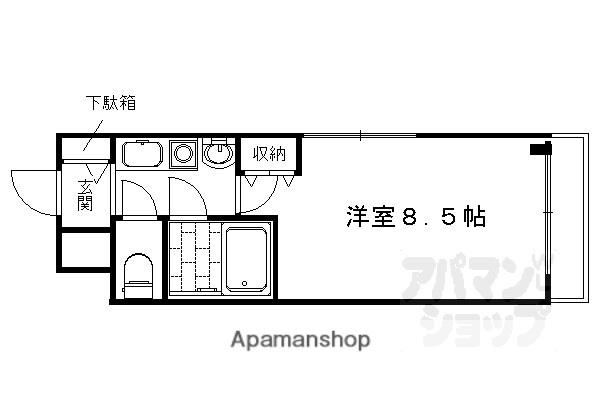 アスカ聚楽(1K/3階)の間取り写真