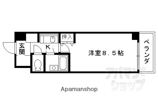アスカ聚楽(1K/5階)の間取り写真