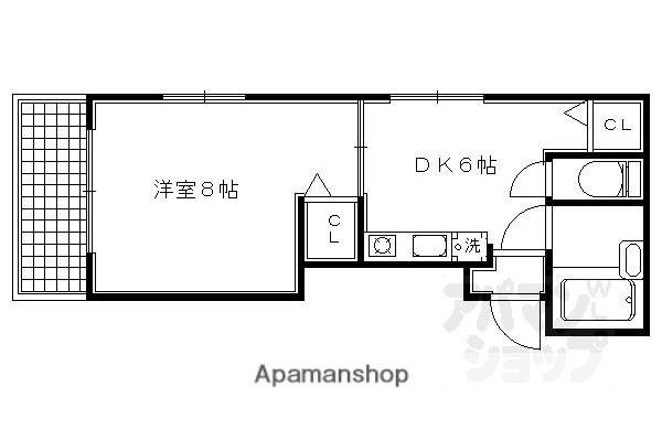 ル・ヴェール烏丸西(1DK/3階)の間取り写真