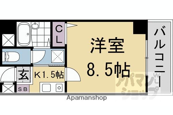 サムティ上堀川(1K/6階)の間取り写真