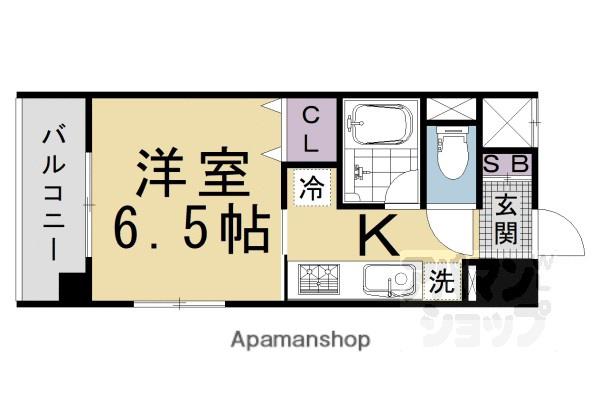 ラグゼナ清水五条(1K/4階)の間取り写真