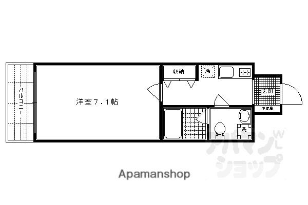 G-STAGE京都四条大宮(1K/4階)の間取り写真