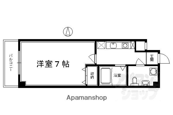 ラクティー四条寺町(1K/6階)の間取り写真