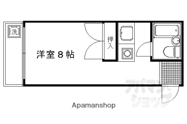 コスモルイIII(ワンルーム/2階)の間取り写真