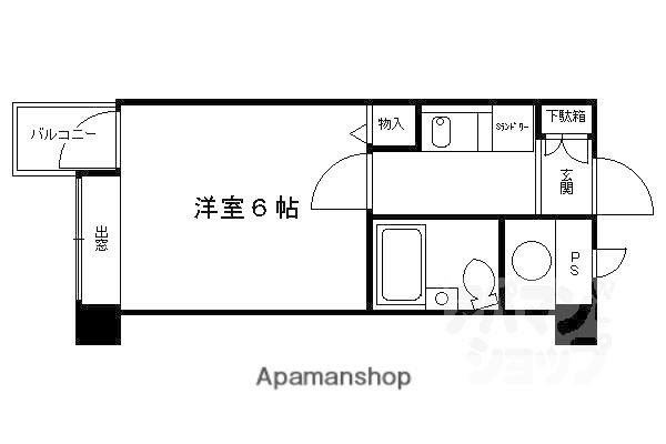 DETOM-1四条大宮(1K/3階)の間取り写真