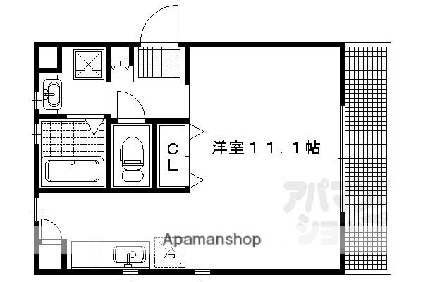 ドミールII(1K/2階)の間取り写真