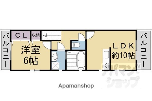 クレバメント太秦(1LDK/2階)の間取り写真