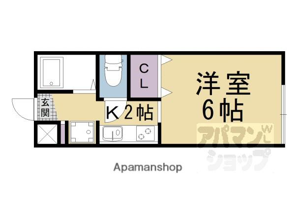 謙徳荘(1K/2階)の間取り写真