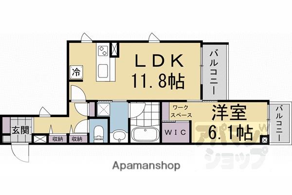 シャーメゾン京都御所西(1LDK/3階)の間取り写真