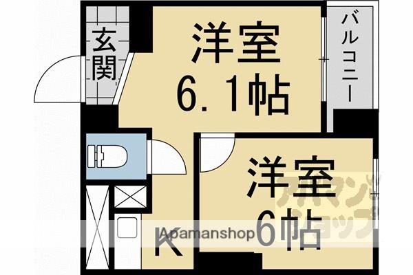 二条プラザ(2K/6階)の間取り写真