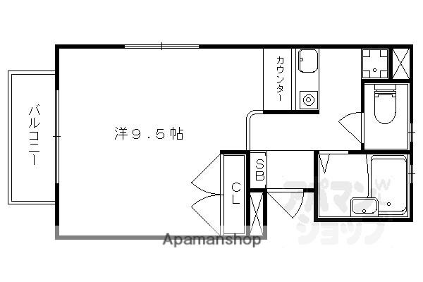 MS COURT椥辻II番館(1K/3階)の間取り写真