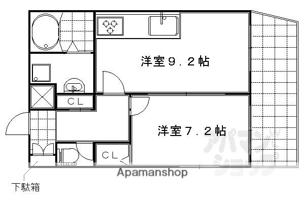 井筒ホームズ河原町(1LDK/1階)の間取り写真