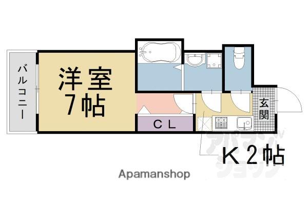 VINE OAK AGEHA(1K/2階)の間取り写真