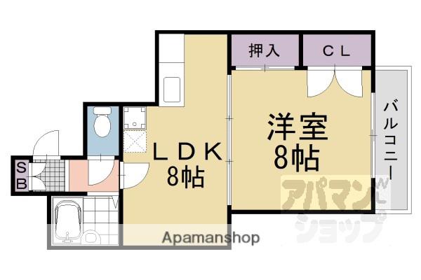 シェルハイム中塚(1LDK/4階)の間取り写真