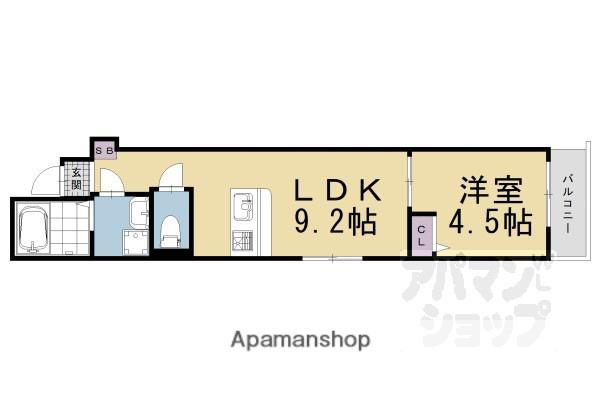 エスペランサ四条堀川(1LDK/5階)の間取り写真